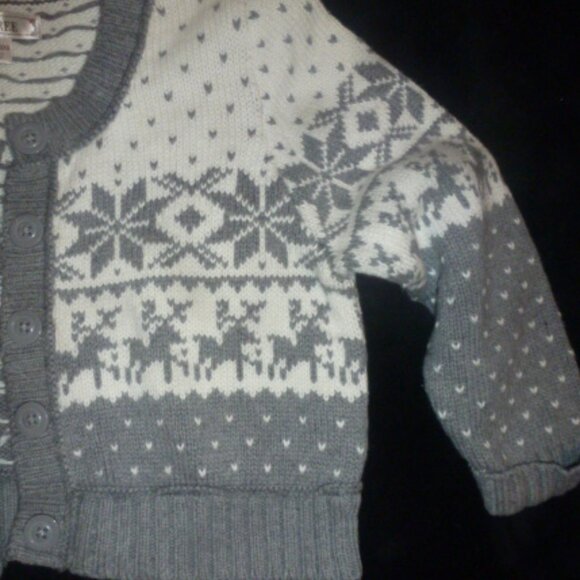 Decree Knit Button Cardigan Sweater -Deer Reindeer Snowflake Winter theme Sz XXL - Picture 7 of 12